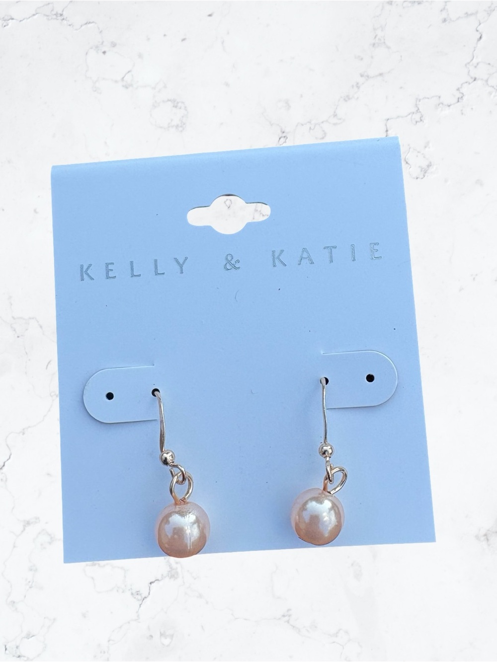 Kelly & Katie Pink Pearl Drop Earrings